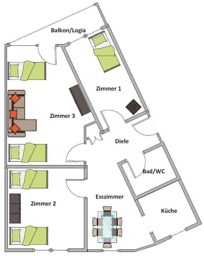 Duisburg Von Oben 3,5 Zimmer 8.Og Frisch Saniert Eksteriør billede